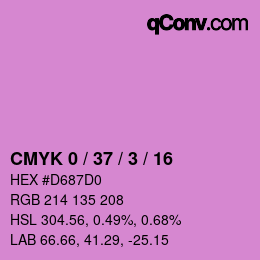 カラーコード: CMYK 0 / 37 / 3 / 16 | qconv.com