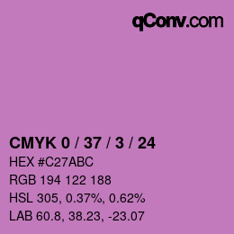 カラーコード: CMYK 0 / 37 / 3 / 24 | qconv.com