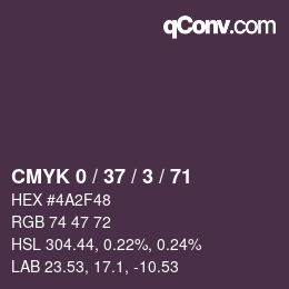 颜色代码: CMYK 0 / 37 / 3 / 71 | qconv.com