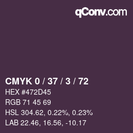 カラーコード: CMYK 0 / 37 / 3 / 72 | qconv.com