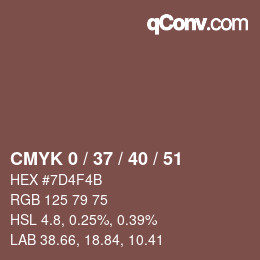 カラーコード: CMYK 0 / 37 / 40 / 51 | qconv.com