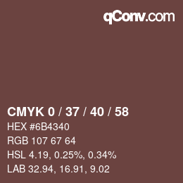 Color code: CMYK 0 / 37 / 40 / 58 | qconv.com