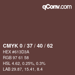 Color code: CMYK 0 / 37 / 40 / 62 | qconv.com