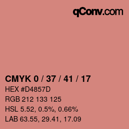 カラーコード: CMYK 0 / 37 / 41 / 17 | qconv.com