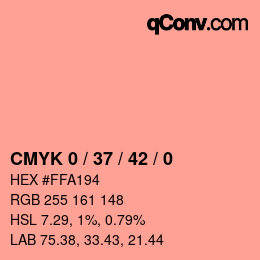 カラーコード: CMYK 0 / 37 / 42 / 0 | qconv.com