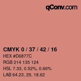 カラーコード: CMYK 0 / 37 / 42 / 16 | qconv.com