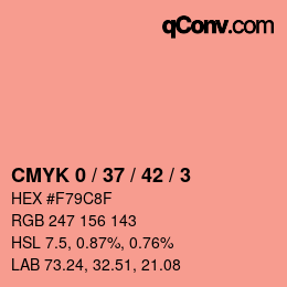 Color code: CMYK 0 / 37 / 42 / 3 | qconv.com