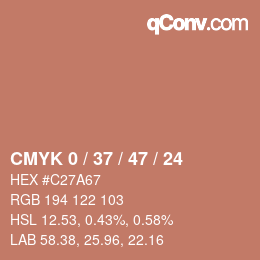 Código de color: CMYK 0 / 37 / 47 / 24 | qconv.com