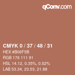 Color code: CMYK 0 / 37 / 48 / 31 | qconv.com