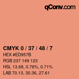 Color code: CMYK 0 / 37 / 48 / 7 | qconv.com