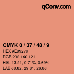 カラーコード: CMYK 0 / 37 / 48 / 9 | qconv.com