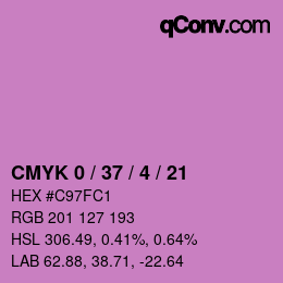 カラーコード: CMYK 0 / 37 / 4 / 21 | qconv.com