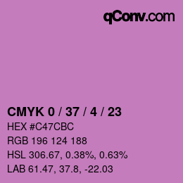 カラーコード: CMYK 0 / 37 / 4 / 23 | qconv.com