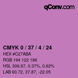 カラーコード: CMYK 0 / 37 / 4 / 24 | qconv.com