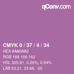 颜色代码: CMYK 0 / 37 / 4 / 34 | qconv.com