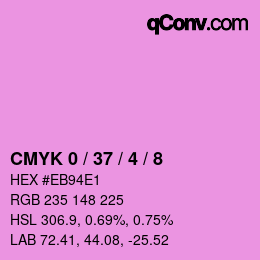 カラーコード: CMYK 0 / 37 / 4 / 8 | qconv.com