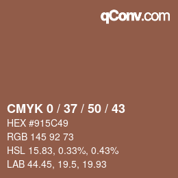 Código de color: CMYK 0 / 37 / 50 / 43 | qconv.com