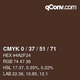 颜色代码: CMYK 0 / 37 / 51 / 71 | qconv.com