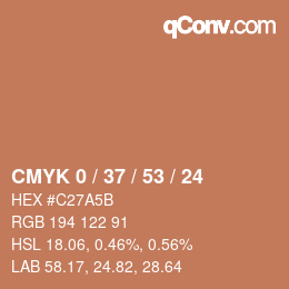 Color code: CMYK 0 / 37 / 53 / 24 | qconv.com