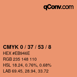 カラーコード: CMYK 0 / 37 / 53 / 8 | qconv.com