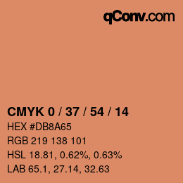 カラーコード: CMYK 0 / 37 / 54 / 14 | qconv.com