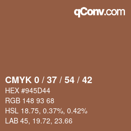 カラーコード: CMYK 0 / 37 / 54 / 42 | qconv.com