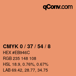 カラーコード: CMYK 0 / 37 / 54 / 8 | qconv.com