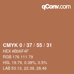 Color code: CMYK 0 / 37 / 55 / 31 | qconv.com