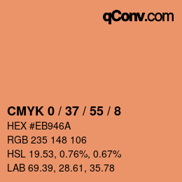 颜色代码: CMYK 0 / 37 / 55 / 8 | qconv.com