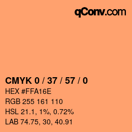 カラーコード: CMYK 0 / 37 / 57 / 0 | qconv.com