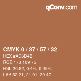 Color code: CMYK 0 / 37 / 57 / 32 | qconv.com