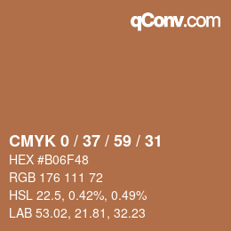 Color code: CMYK 0 / 37 / 59 / 31 | qconv.com