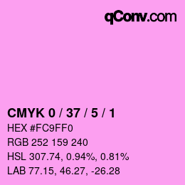 カラーコード: CMYK 0 / 37 / 5 / 1 | qconv.com