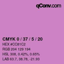 Color code: CMYK 0 / 37 / 5 / 20 | qconv.com