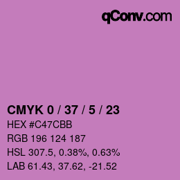 カラーコード: CMYK 0 / 37 / 5 / 23 | qconv.com
