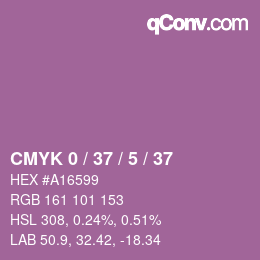 カラーコード: CMYK 0 / 37 / 5 / 37 | qconv.com