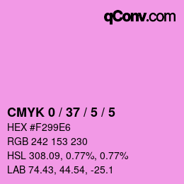 カラーコード: CMYK 0 / 37 / 5 / 5 | qconv.com