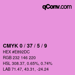 カラーコード: CMYK 0 / 37 / 5 / 9 | qconv.com