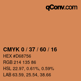 カラーコード: CMYK 0 / 37 / 60 / 16 | qconv.com