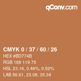 Código de color: CMYK 0 / 37 / 60 / 26 | qconv.com