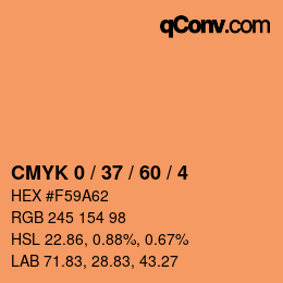 カラーコード: CMYK 0 / 37 / 60 / 4 | qconv.com