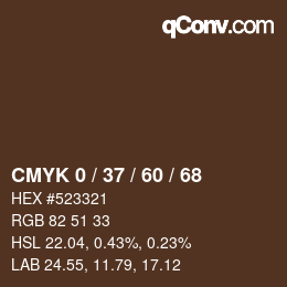カラーコード: CMYK 0 / 37 / 60 / 68 | qconv.com