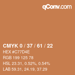 Color code: CMYK 0 / 37 / 61 / 22 | qconv.com