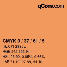 カラーコード: CMYK 0 / 37 / 61 / 5 | qconv.com