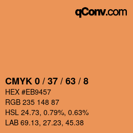 カラーコード: CMYK 0 / 37 / 63 / 8 | qconv.com