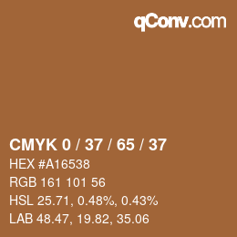 カラーコード: CMYK 0 / 37 / 65 / 37 | qconv.com