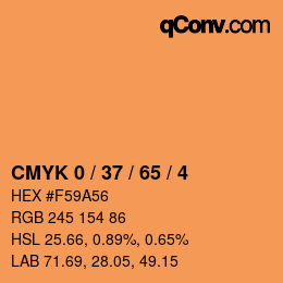 カラーコード: CMYK 0 / 37 / 65 / 4 | qconv.com