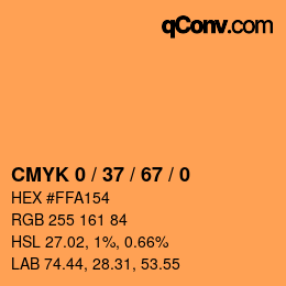 カラーコード: CMYK 0 / 37 / 67 / 0 | qconv.com