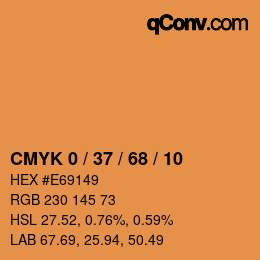 Code couleur: CMYK 0 / 37 / 68 / 10 | qconv.com