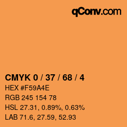 カラーコード: CMYK 0 / 37 / 68 / 4 | qconv.com